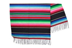 Mexikanische Decke -  Serape - XL - Schwartz  - BBBZZ0black5