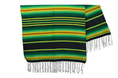 Mexikanische Decke -  Serape - XL - Schwartz  - BBBZZ1blackgreen3