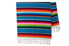 Mexikanische Decke -  Serape - XL - Blau  - BBXZZ0blu5