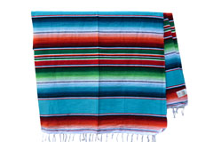 Mexican blanket - Serape - XL - Turquoise - BBXZZ0turq