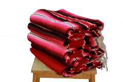 Mexikanische Decke -  Serape - XL - Rot  - BBXZZ1red1