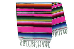 Mexicaanse deken - Serape - L - Roze - BPXZZ0hotpink