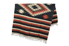 Mexicaanse deken - Indianen - L - Zwart - EEEZZ1DGblackrust1