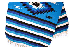 Couverture mexicaine<br/>Indienne , 200 x 125 cm<br/>EEEZZ1DGturq