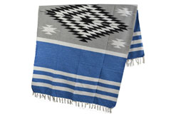 Couverture mexicaine<br/>Indienne , 200 x 125 cm<br/>EEXZZ2DGgreyblu