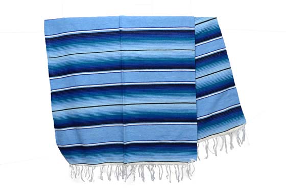 Mexicaanse deken - Serape - XL - Blauw - BBBZZ1blu6