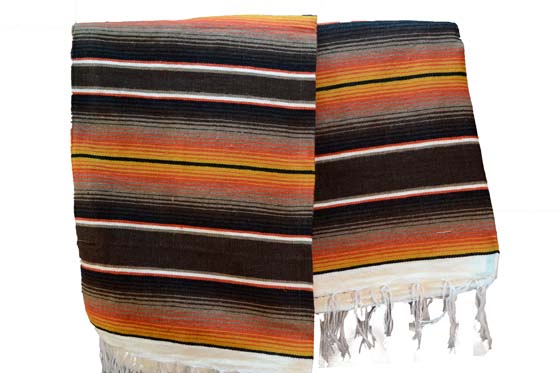 Coperta messicana -  Serape -  XL -  Marrone - BBBZZ1browngold1