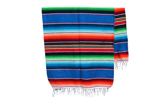 Mexicaanse deken - Serape - XL - Blauw - BBXZZ0blu