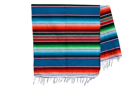 Mexicaanse deken - Serape - XL - Blauw - BBXZZ0blu1