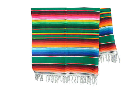 Couverture mexicaine -  Serape - XL - Vert - BBXZZ0green3