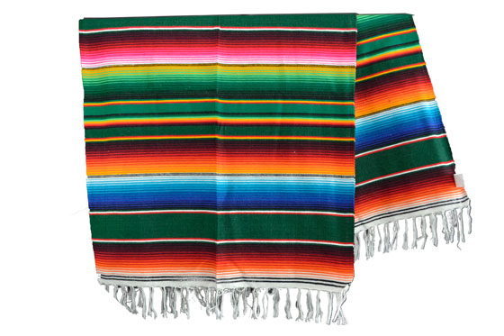 Mexikanische Decke -  Serape - XL - Gr&uuml;n  - BBXZZ0green4