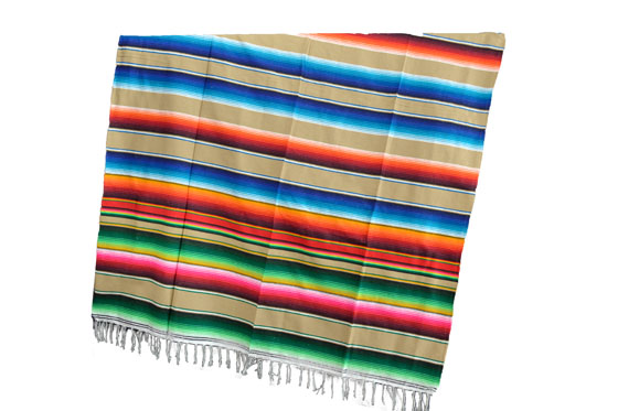 Mexicaanse deken - Serape - XL - Bruin - BBXZZ0lightbrown
