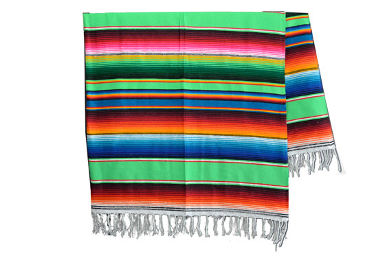 Couverture mexicaine -  Serape - XL - Vert - BBXZZ0lime