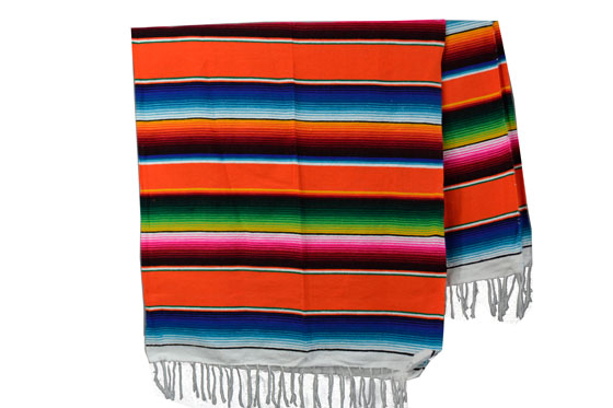 Mexicaanse deken - Serape - XL - Oranje - BBXZZ0orange1