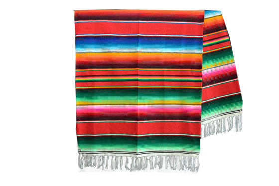 Mexikanische Decke -  Serape - XL - Rot  - BBXZZ0red2