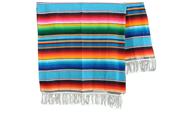 Mexican blanket - Serape - XL - Turquoise - BBXZZ0turq2