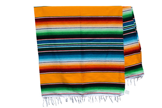 Mexikanische Decke -  Serape - XL - Gelb  - BBXZZ0yellow