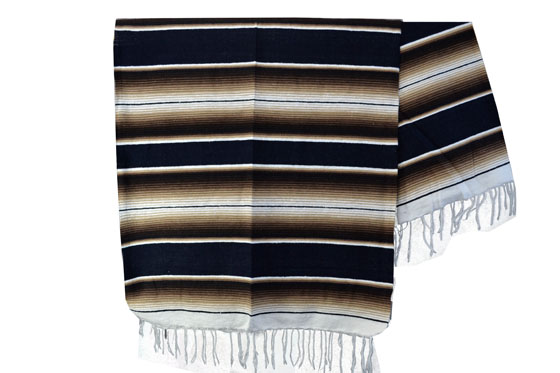 Mexican blanket - Serape - XL - Black - BBXZZ1blackbrown1