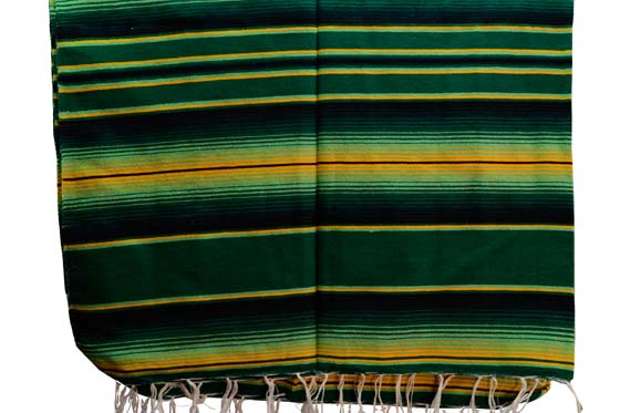 Mexikanische Decke -  Serape - XL - Gr&uuml;n  - BBXZZ1greenyellow1