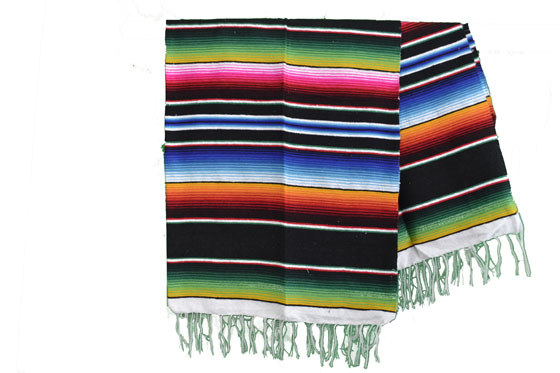 Mexikanische Decke -  Serape - L - Schwartz  - BPXZZ0black