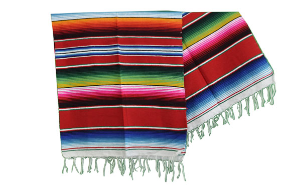 Mexikanische Decke -  Serape - L - Rot  - BPXZZ0red
