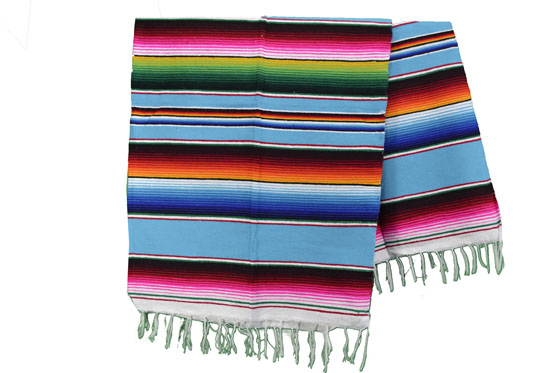 Mexicaanse deken - Serape - L - Turquoise - BPXZZ0turq