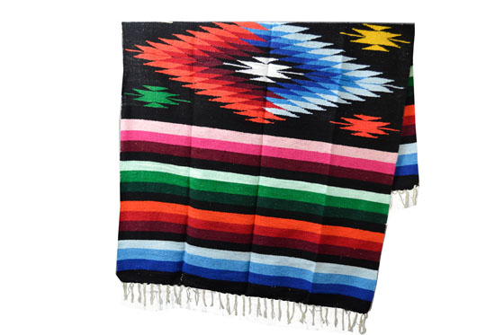 Mexikanische Decke -  Indianer - L - Schwartz  - EEXZZ0DGblack