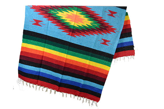 Couverture mexicaine -  Indienne - L - Turquoise - EEXZZ0DGturq
