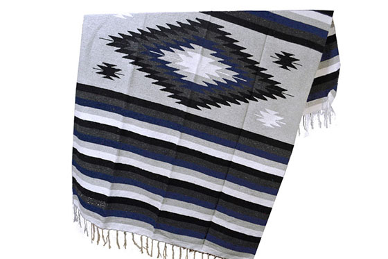 Mexican blanket - indian - L - Blue - EEXZZ1DGgreyblu