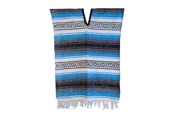 Mexicaanse poncho - Falsa - M - Blauw - FILZZ0blu