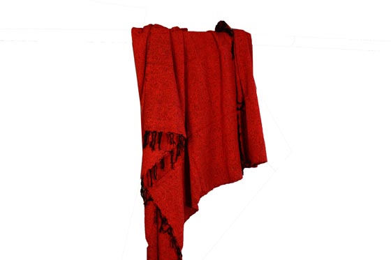Mexikanische Decke -  Einfarbig - L - Rot  - PZCZZ0red