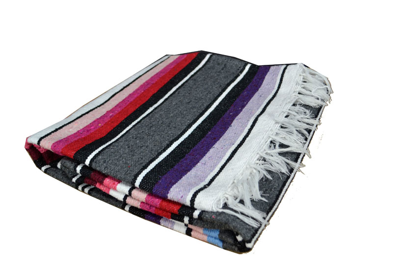 Mexicaanse deken - Serape - XL - Grijs - ABMZZ0darkgrey
