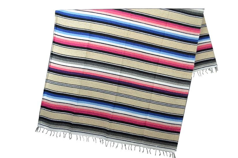 Mexican blanket - Serape - XL - Pink - ABMZZ0natural2