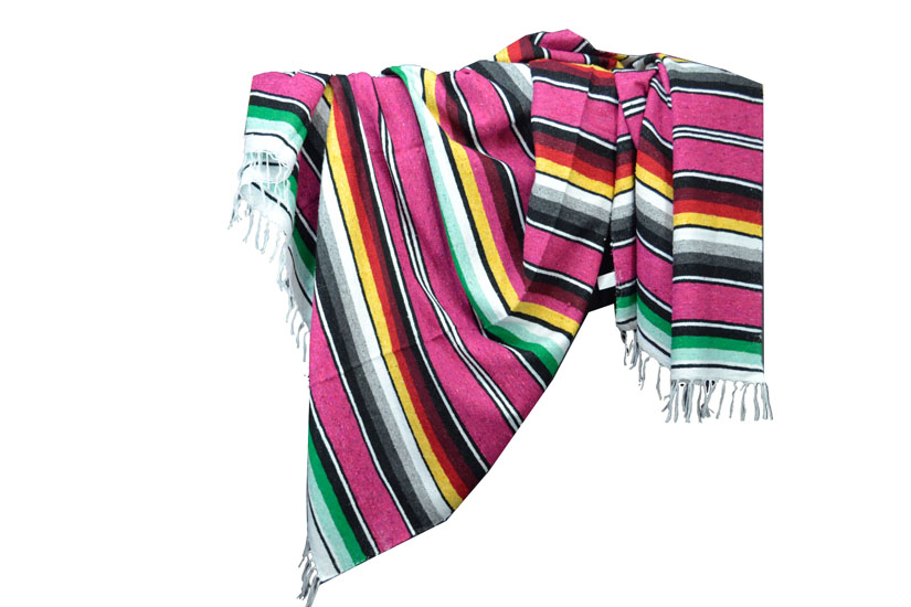 Mexicaanse deken - Serape - XL - Roze - ABMZZ0pink5