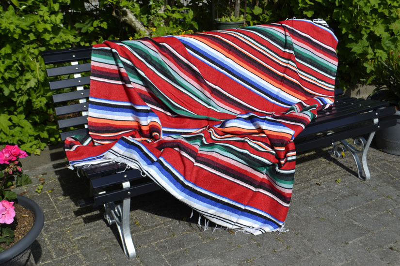 Couverture mexicaine -  Serape - XL - Rose - ABMZZ0red4