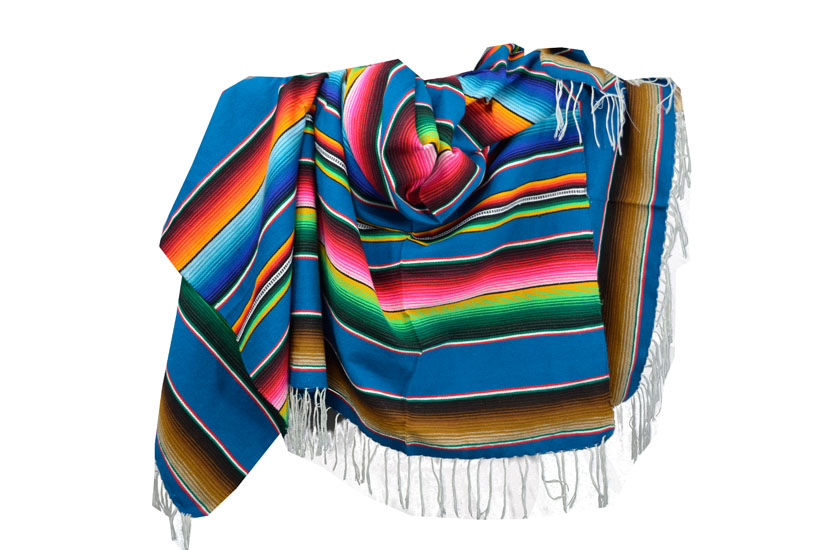 Mexicaanse deken - Serape - XL - Blauw - BBBZZ0acquablu