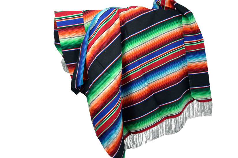 Mexicaanse deken - Serape - XL - Zwart - BBBZZ0black4