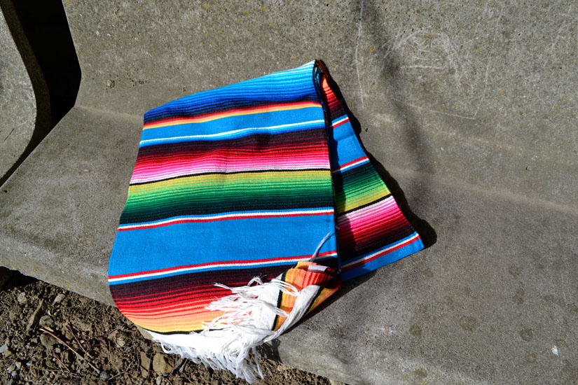 Mexicaanse deken - Serape - XL - Blauw - BBBZZ0blu1