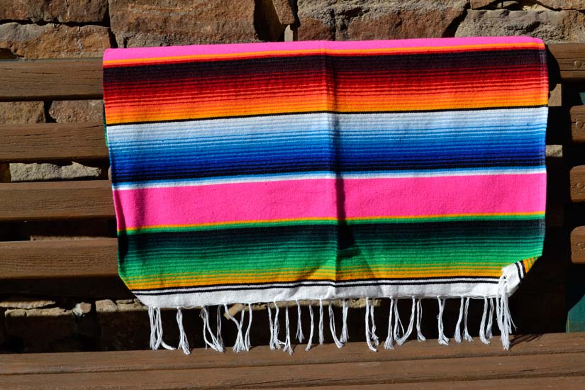 Mexican blanket - Serape - XL - Pink - BBBZZ0pink1