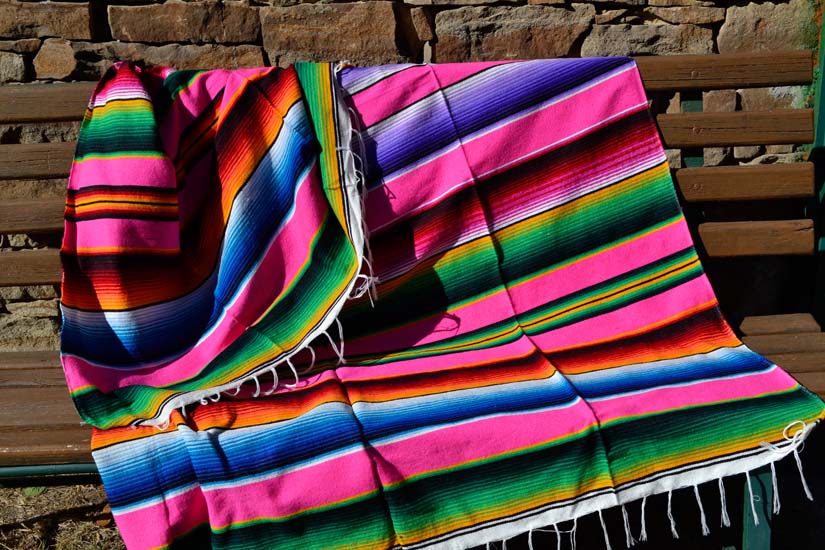 Mexican blanket - Serape - XL - Pink - BBBZZ0pink1