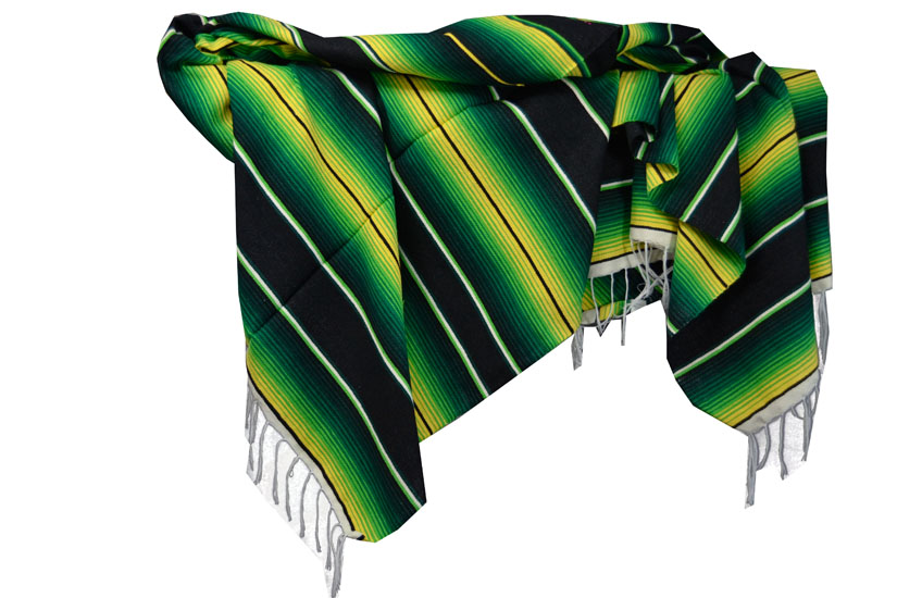 Mexican blanket - Serape - XL - Black - BBBZZ1blackgreen2