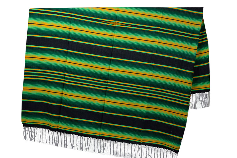 Mexicaanse deken - Serape - XL - Zwart - BBBZZ1blackgreen3