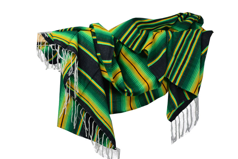 Mexicaanse deken - Serape - XL - Zwart - BBBZZ1blackgreen3