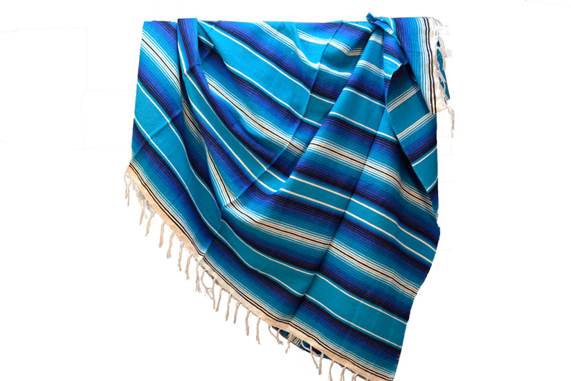 Mexican blanket - Serape - XL - Turquoise - BBBZZ1turq