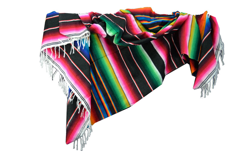 Mexicaanse deken - Serape - XL - Zwart - BBXZZ0black2