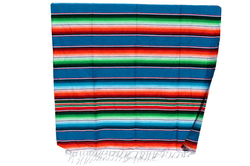 Mexikanische Decke -  Serape - XL - Blau  - BBXZZ0blu1