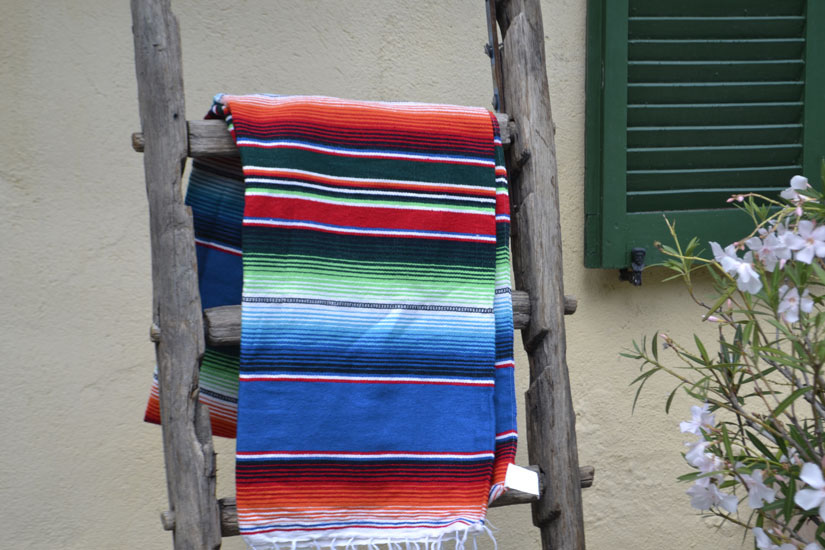 Mexikanische Decke -  Serape - XL - Blau  - BBXZZ0blu