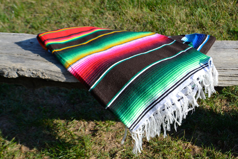 Mexican blanket - Serape - XL - Brown - BBXZZ0darkbrown