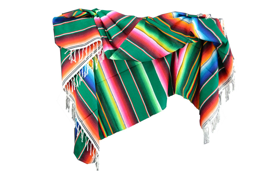 Mexican blanket - Serape - XL - Green - BBXZZ0green3