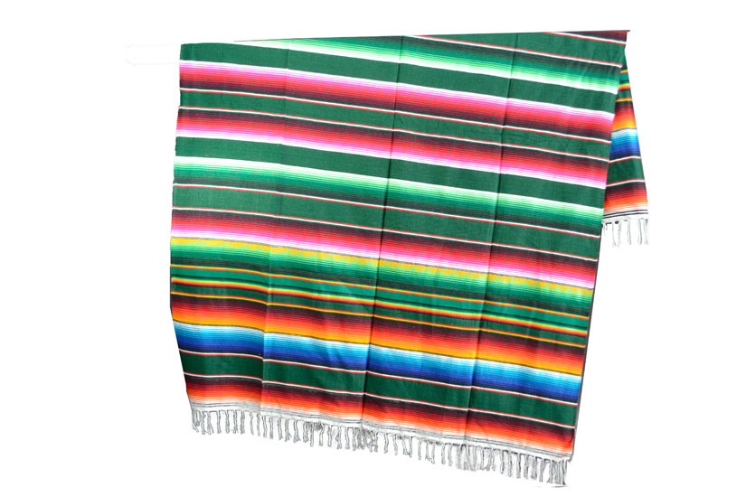 Mexikanische Decke -  Serape - XL - Grün  - BBXZZ0green4